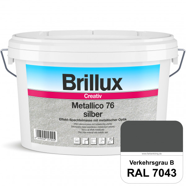 Creativ Metallico 76 (RAL 7043 Verkehrsgrau B) Effektspachtelmasse für Oberflächen mit metallischer
