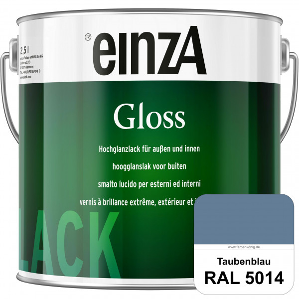 einzA Gloss (RAL 5014 Taubenblau) Hochwertiger Alkydharzlack in Premium-Qualität, hochglänzend.