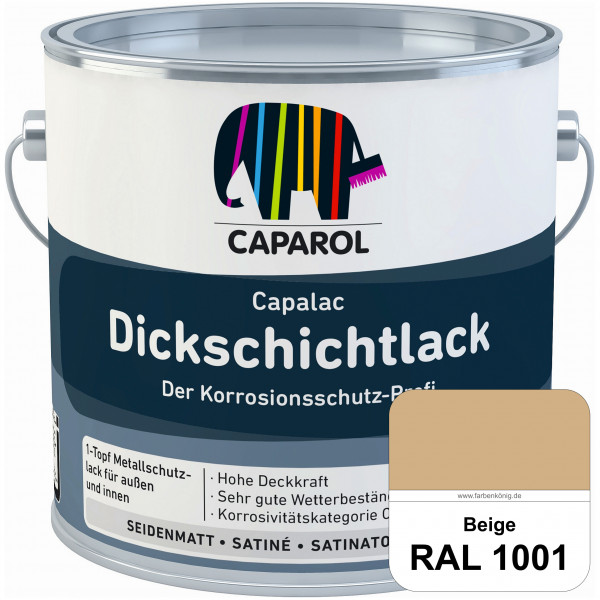 Capalac Dickschichtlack (RAL 1001 Beige) 1-Topf Metallschutzlack (löselmittelhaltig) innen & außen