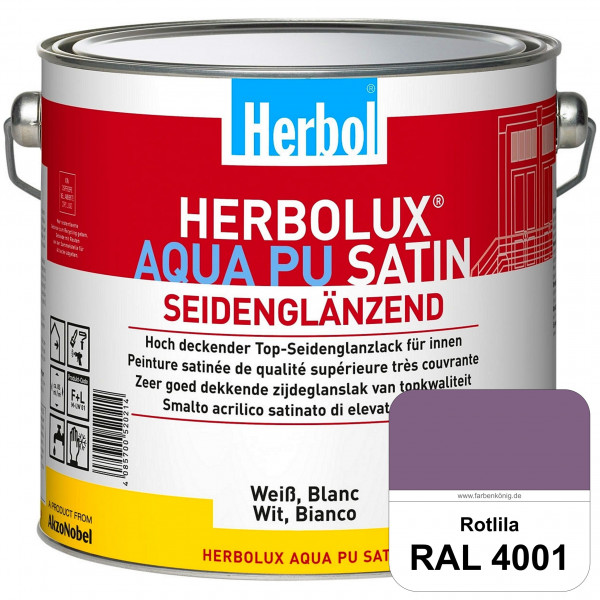 Herbolux Aqua PU Satin (RAL 4001 Rotlila) Wasserverdünnbarer Top-PU-Seidenglanzlack (Innen)
