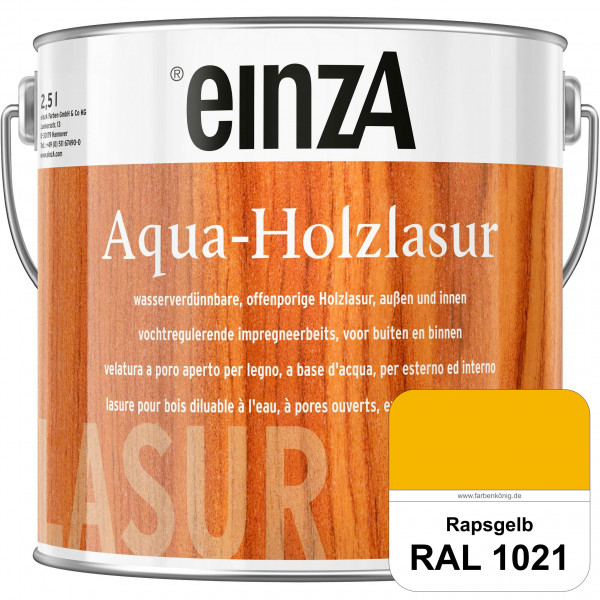 einzA Aqua-Holzlasur (RAL 1021 Rapsgelb) wasserverdünnbare offenporige Holzlasur für Holzbauteile