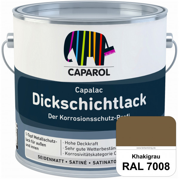 Capalac Dickschichtlack (RAL 7008 Khakigrau) 1-Topf Metallschutzlack (löselmittelhaltig) innen & auß