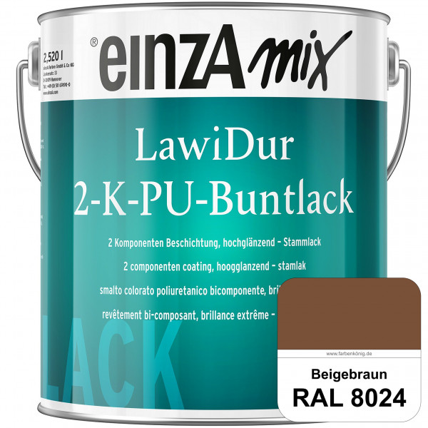 einzA LawiDur 2-K-PU-Buntlack - Hochglanz (RAL 8024 Beigebraun)