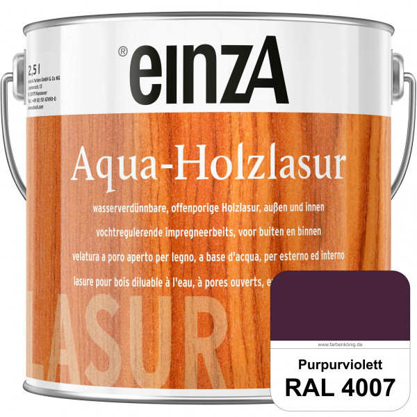 einzA Aqua-Holzlasur (RAL 4007 Purpurviolett) wasserverdünnbare offenporige Holzlasur für Holzbautei