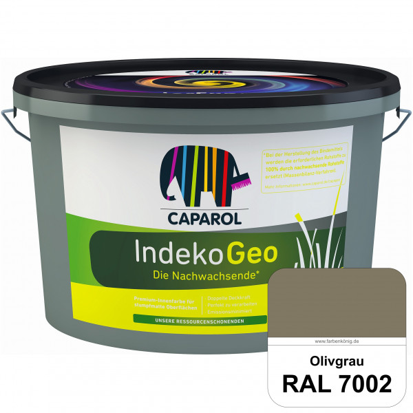 IndekoGeo (RAL 7002 Olivgrau) Ressourcenschonende Premium Innenfarbe für stumpfmatte Oberflächen