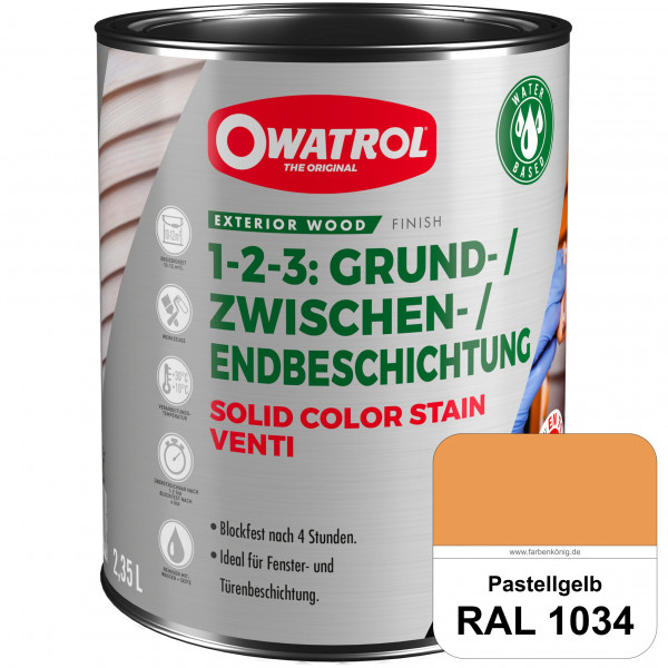 SOLID COLOR STAIN VENTI (RAL 1034 Pastellgelb)
