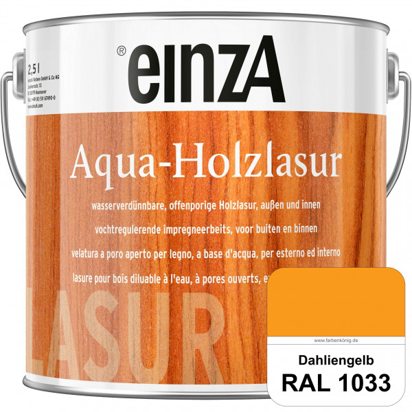 einzA Aqua-Holzlasur (RAL 1033 Dahliengelb) wasserverdünnbare offenporige Holzlasur für Holzbauteile