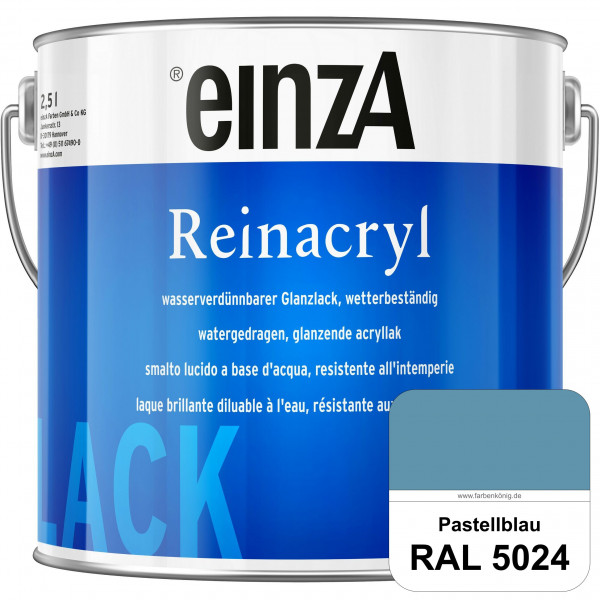 einzA Reinacryl (RAL 5024 Pastellblau) wetterbeständige glänzende Acryl-PU-Lackfarbe