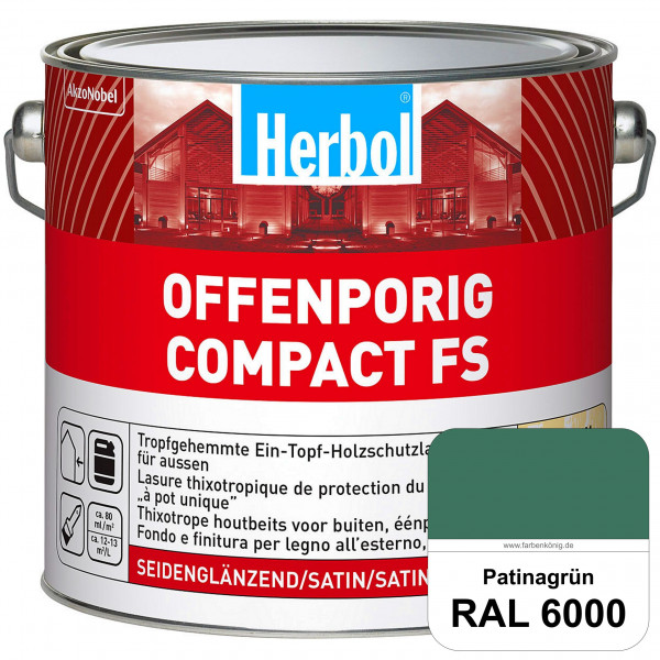 Offenporig Compact FS (RAL 6000 Patinagrün) Rationelle & thixotrope Ein-Topf-Holzlasur (außen)