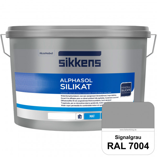 Alphasol Silikat (RAL 7004 Signalgrau) Extrem matte Premium Wandfarbe auf SOL-Silikatbasis