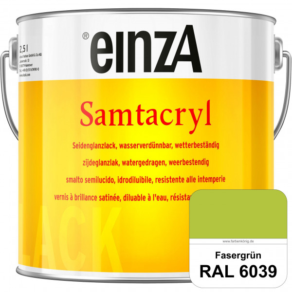 einzA Samtacryl (RAL 6039 Fasergrün) wetterbeständige seidenglänzende Acryl-PU-Lackfarbe