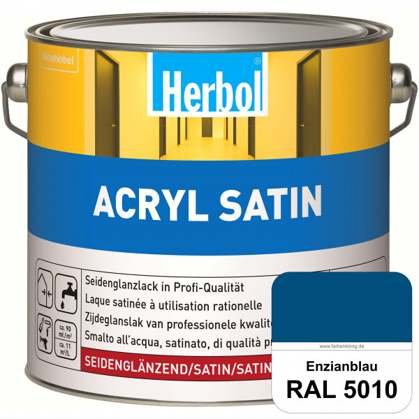 Acryl Satin (RAL 5010 Enzianblau) wasserverdünnbarer seidenglänzender Lack (Innen & Außen)