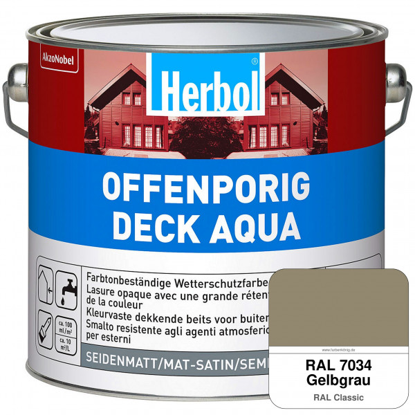 Offenporig-Deck Aqua (RAL 7034 Gelbgrau)