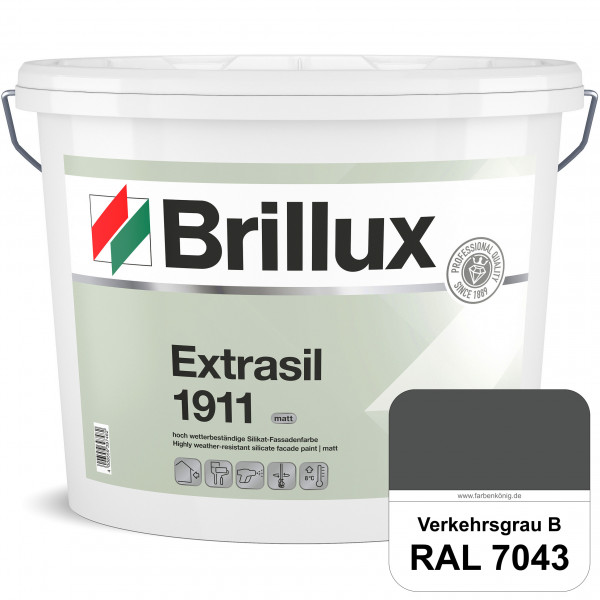 Extrasil 1911 (RAL 7043 Verkehrsgrau B) Fassadenfarbe Silikatbasis für Fassaden- und Egalisierungsbe