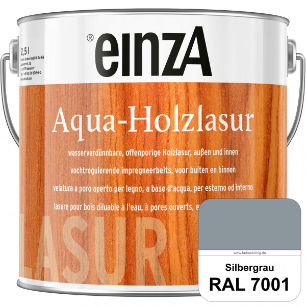 einzA Aqua-Holzlasur (RAL 7001 Silbergrau) wasserverdünnbare offenporige Holzlasur für Holzbauteile