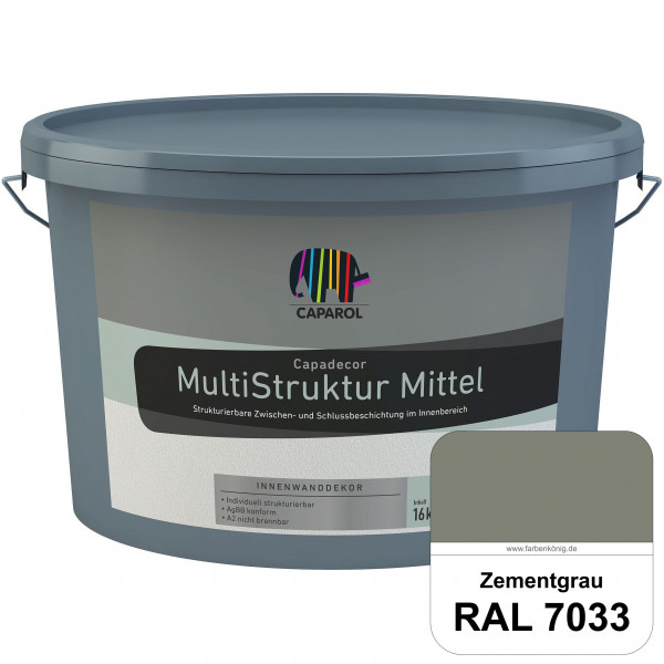 Capadecor MultiStruktur mittel (RAL 7033 Zementgrau) quarzgefüllte Zwischen- und Schlußbeschichtung