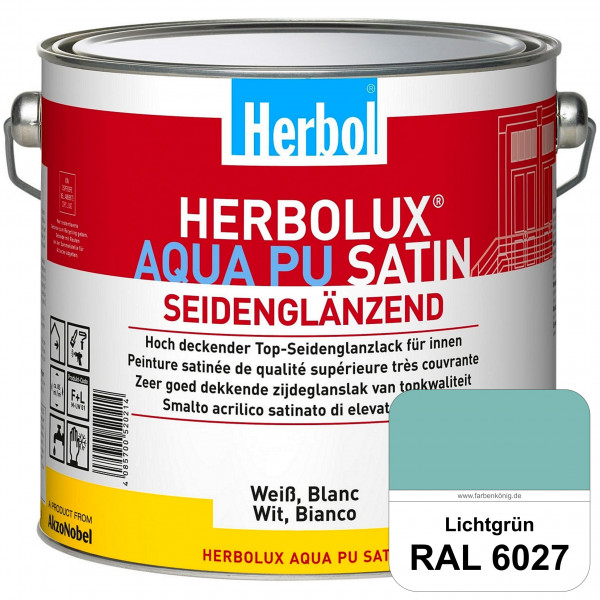 Herbolux Aqua PU Satin (RAL 6027 Lichtgrün) Wasserverdünnbarer Top-PU-Seidenglanzlack (Innen)