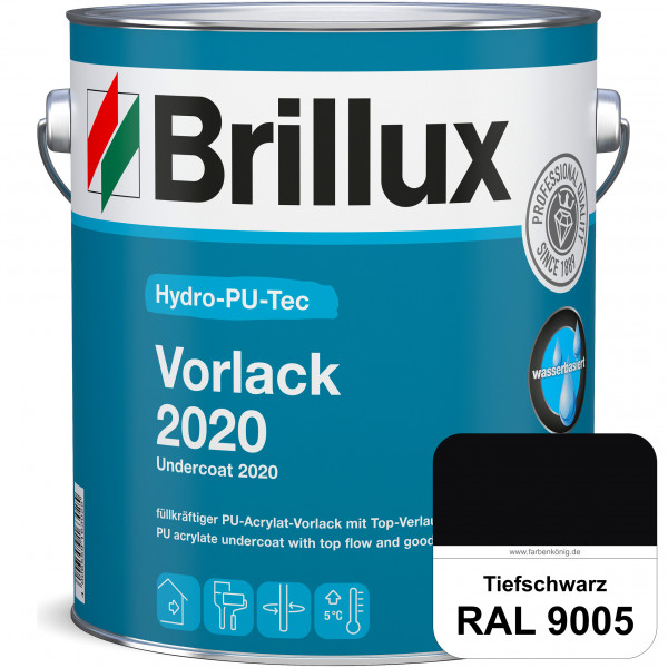 Hydro-PU-Tec Vorlack 2020 (RAL 9005 Tiefschwarz) hochwertiger Vorlack für grundierte bzw. gespachtel