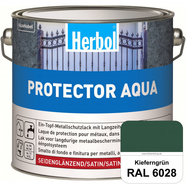 Protector Aqua (RAL 6028 Kieferngrün) Lack für Eisen, Stahl und NE-Metalle (Innen&Außen)