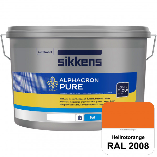 Alphacron Pure (RAL 2008 Hellrotorange) Edelmatte & hochertige Premium Wandfarbe für glatte Untergrü