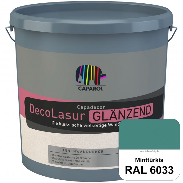 Capadecor DecoLasur Glänzend (RAL 6033 Minttürkis) Glänzende Lasurfarbe auf Dispersionsbasis (innen)
