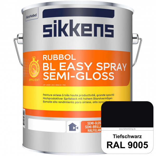 Rubbol BL Easy Spray (RAL 9005 Tiefschwarz) Seidenglänzender Airlesslack (außen & innen)