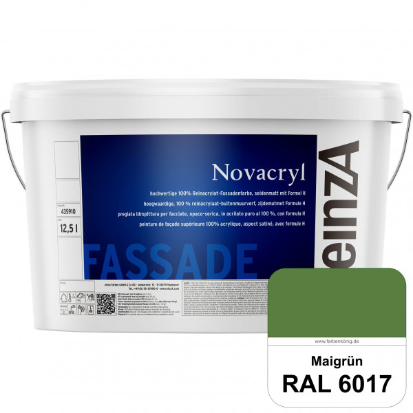 einzA Novacryl (RAL 6017 Maigrün) Reinacrylat-Fassadenfarbe, seidenmatt