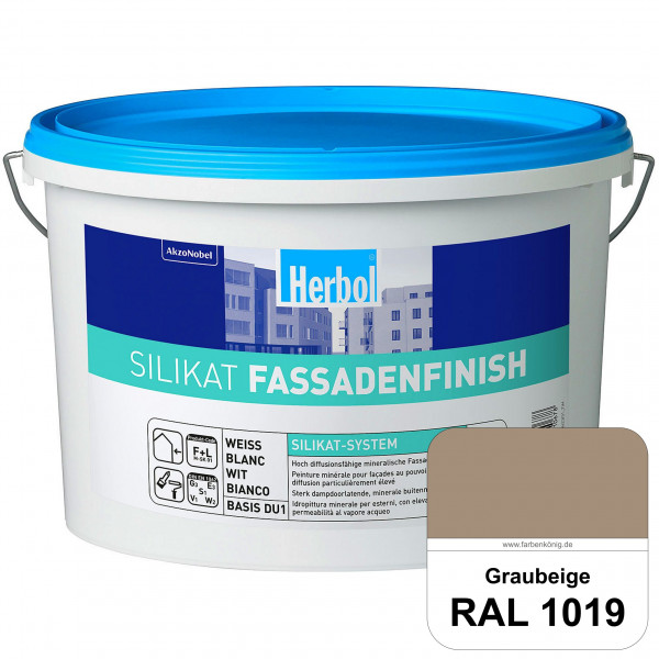 Silikat FassadenFinish (RAL 1019 Graubeige) mineralische Fassadenfarbe für den natürlichen Fassadens