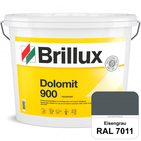 Dolomit 900 (RAL 7011 Eisengrau) stumpfmatte Innen-Dispersionsfarbe mit gutem Deckvermögen