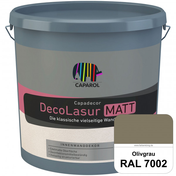 Capadecor DecoLasur Matt (RAL 7002 Olivgrau) Matte Lasurfarbe auf Dispersionsbasis (innen)