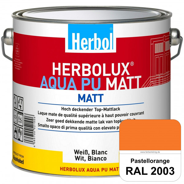 Herbolux Aqua PU Matt (RAL 2003 Pastellorange) Top-PU-Mattlack auf Wasserbasis (Innen)