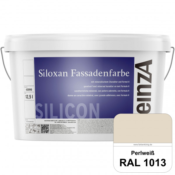 einzA Siloxan Fassadenfarbe (RAL 1013 Perlweiß) Siliconvergütete Fassadenfarbe