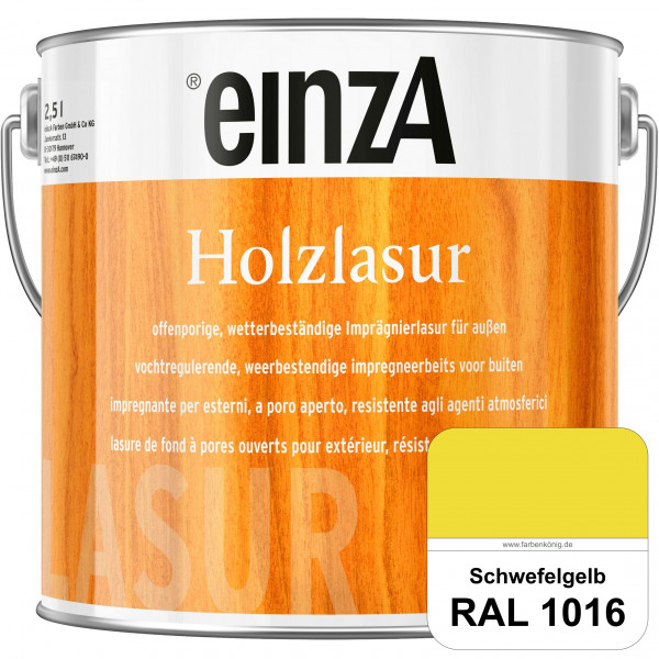 einzA Holzlasur (RAL 1016 Schwefelgelb) Offenporige Imprägnierlasur für Außen-Holzbauteile