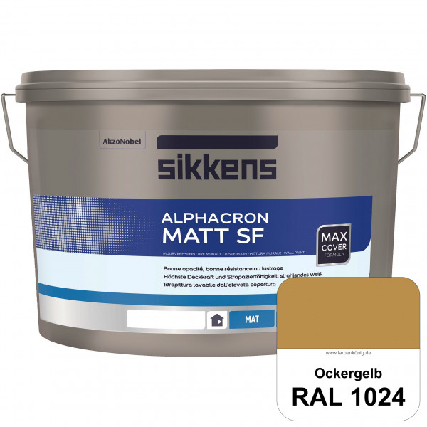 Alphacron Matt SF (RAL 1024 Ockergelb) stumpfmatte & hochwertige Premium-Wandfarbe (innen)