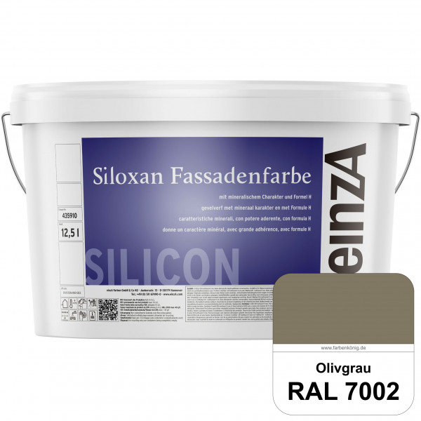 einzA Siloxan Fassadenfarbe (RAL 7002 Olivgrau) Siliconvergütete Fassadenfarbe