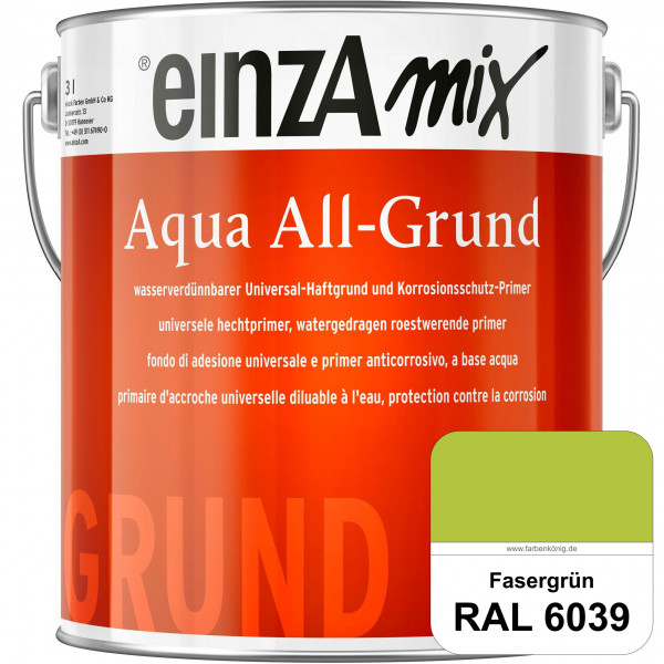 einzA Aqua All-Grund (RAL 6039 Fasergrün) Wasserverdünnbarer Haftgrund & Korrosionsschutz-Primer