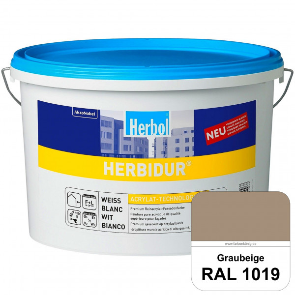 Herbidur (RAL 1019 Graubeige) Reinacrylat-Fassadenfarbe mit Langzeitwetterschutz