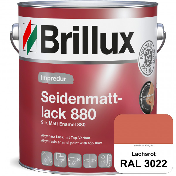 Impredur Seidenmattlack 880 (RAL 3022 Lachsrot) für Holz- oder Metallflächen innen & außen