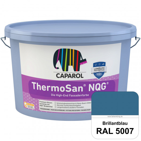ThermoSan NQG (RAL 5007 Brillantblau) schmutzabweisende Siliconharz Fassadenfarbe mit Algen- und Pil