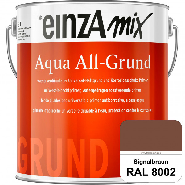 einzA Aqua All-Grund (RAL 8002 Signalbraun) Wasserverdünnbarer Haftgrund & Korrosionsschutz-Primer