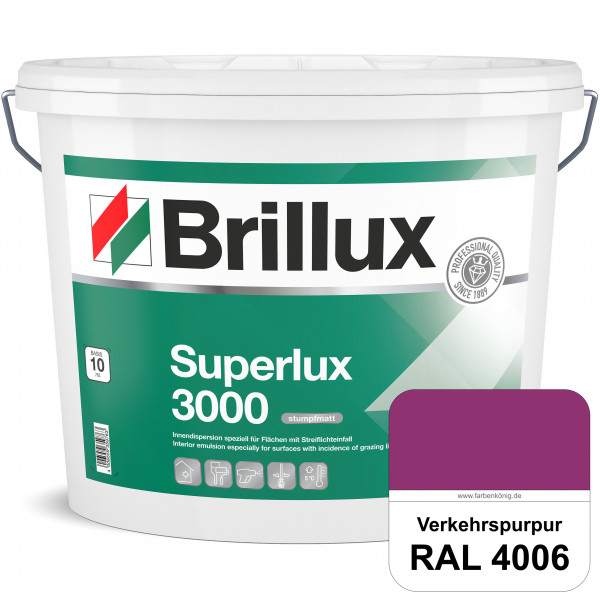 Superlux 3000 (RAL 4006 Verkehrspurpur) hoch deckende stumpfmatte Innen-Dispersionsfarbe - streiflic