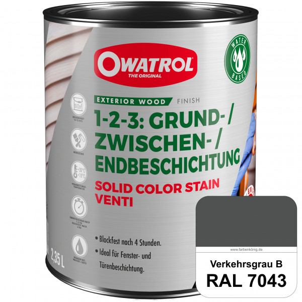 SOLID COLOR STAIN VENTI (RAL 7043 Verkehrsgrau B)