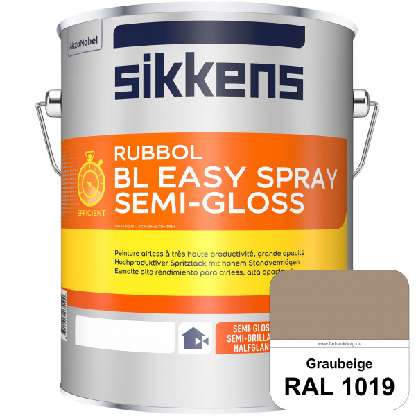 Rubbol BL Easy Spray (RAL 1019 Graubeige) Seidenglänzender Airlesslack (außen & innen)