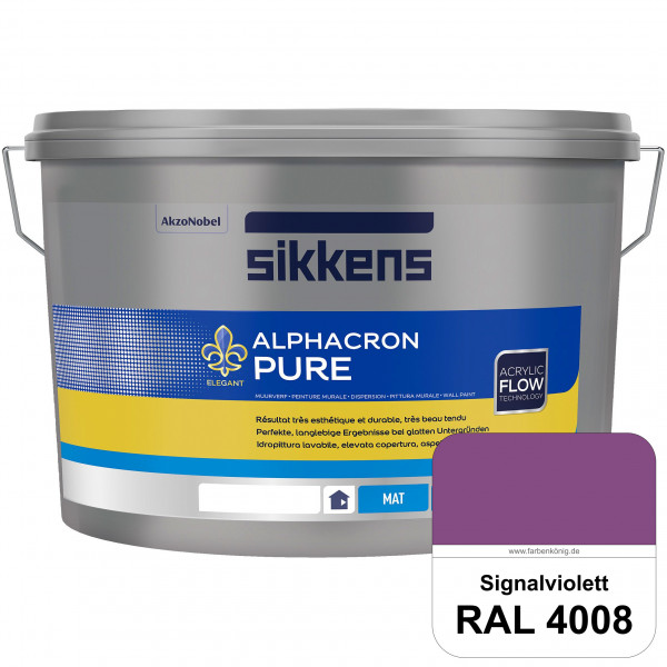 Alphacron Pure (RAL 4008 Signalviolett) Edelmatte & hochertige Premium Wandfarbe für glatte Untergrü