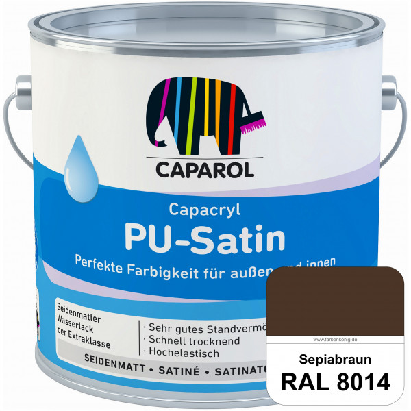 Capacryl PU-Satin (RAL 8014 Sepiabraun) hochwertige Zwischen-/ Schluss­lackierungen für grundierte H