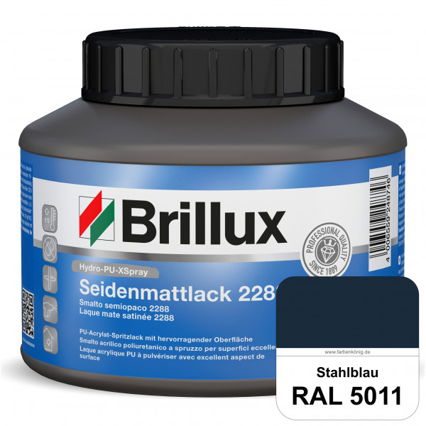 Hydro-PU-XSpray Seidenmattlack 2288 (RAL 5011 Stahlblau) hochwertiger Lack speziell für das XVLP-Spr