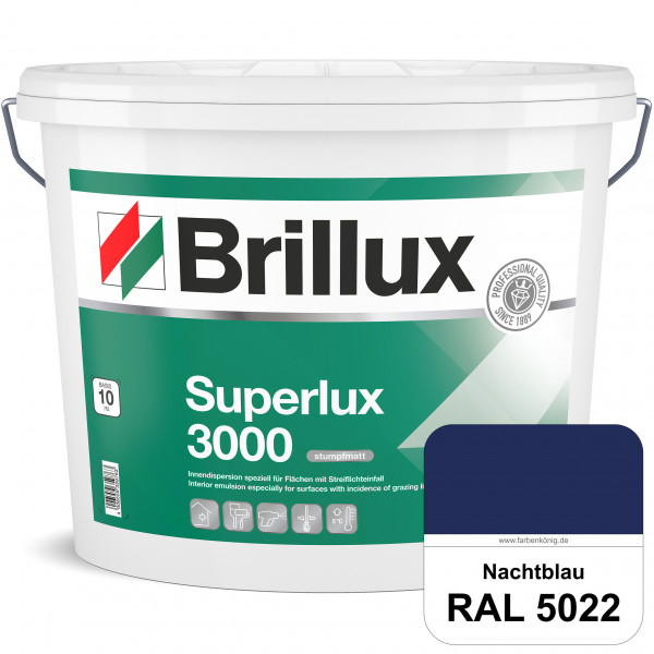 Superlux 3000 (RAL 5022 Nachtblau) hoch deckende stumpfmatte Innen-Dispersionsfarbe - streiflichtune