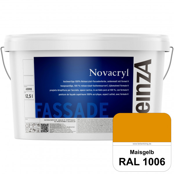 einzA Novacryl (RAL 1006 Maisgelb) Reinacrylat-Fassadenfarbe, seidenmatt