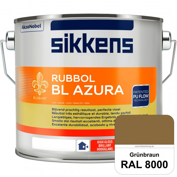 Rubbol BL Azura (RAL 8000 Grünbraun) PU-Hochglanzlack (wasserbasiert) innen & außen