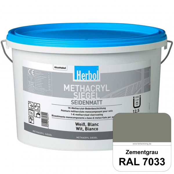 Methacryl Siegel (RAL 7033 Zementgrau) seidenmatte 1K-Beschichtung Böden (Innen & Außen)